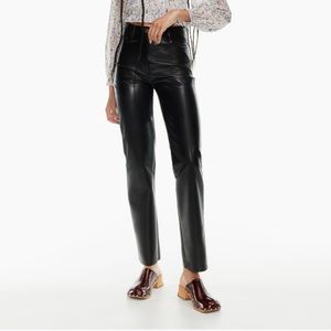 Aritzia Wilfred Melina black leather pant